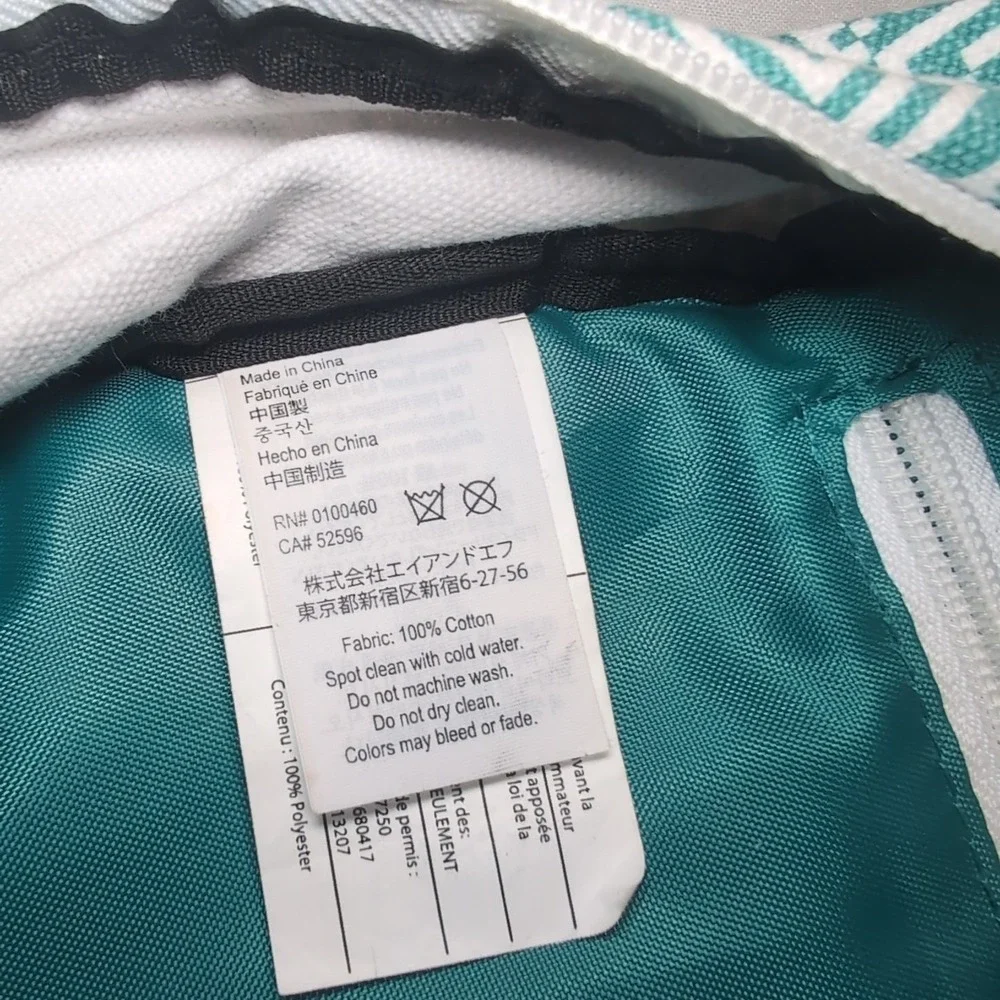 KAVU Original Rope Sling Bag Backpack Turquoise Green/Blue Aztec Tribal Print